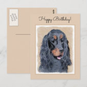 Gordon Setter Painting - Cute Original Dog Art Briefkaart (Voorkant / Achterkant)