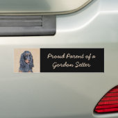 Gordon Setter Painting - Cute Original Dog Art Bumpersticker (Op auto)
