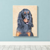 Gordon Setter Painting - Cute Original Dog Art Canvas Afdruk (Insitu (Houten vloer))