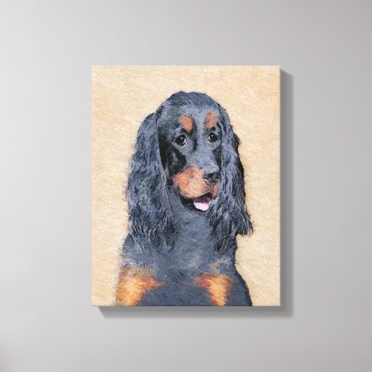 Gordon Setter Painting - Cute Original Dog Art Canvas Afdruk (Voorkant)