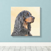 Gordon Setter Painting - Cute Original Dog Art Canvas Afdruk (Insitu (Houten vloer))