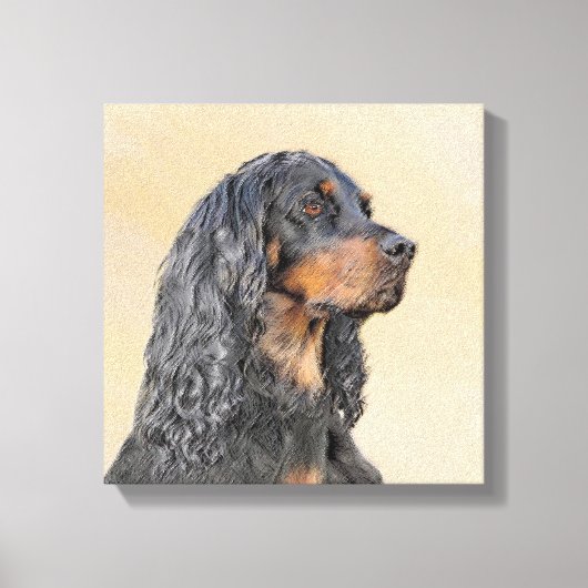 Gordon Setter Painting - Cute Original Dog Art Canvas Afdruk (Voorkant)