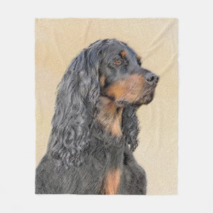 Gordon Setter Painting - Cute Original Dog Art Fleece Deken