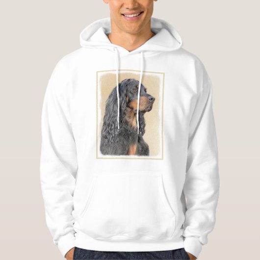 Gordon Setter Painting - Cute Original Dog Art Hoodie (Voorkant)