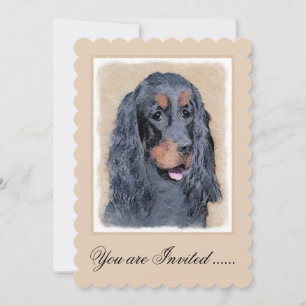 Gordon Setter Painting - Cute Original Dog Art Kaart