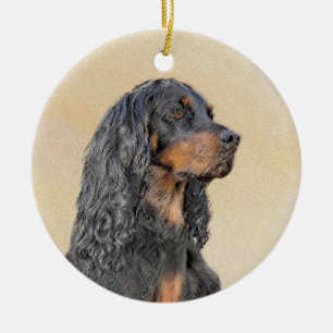 Gordon Setter Painting - Cute Original Dog Art Keramisch Ornament