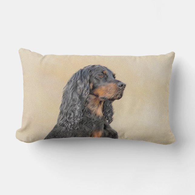 Gordon Setter Painting - Cute Original Dog Art Kussen (Voorkant)
