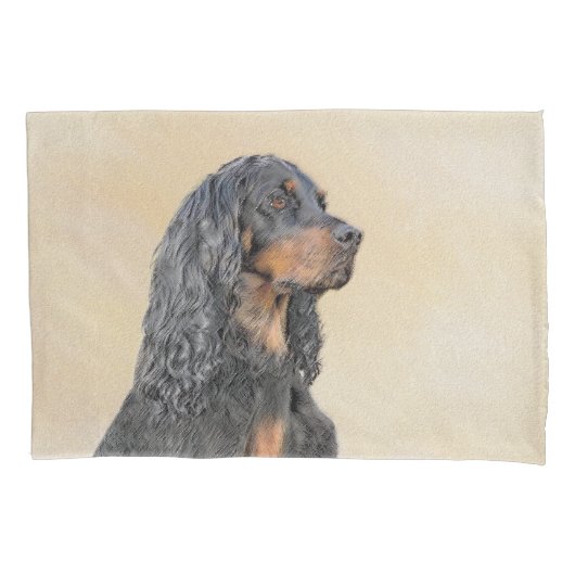 Gordon Setter Painting - Cute Original Dog Art Kussensloop (Voorkant)