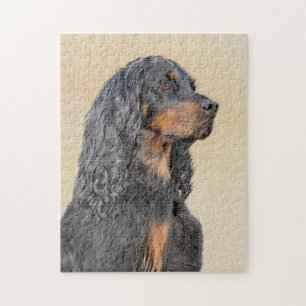 Gordon Setter Painting - Cute Original Dog Art Legpuzzel