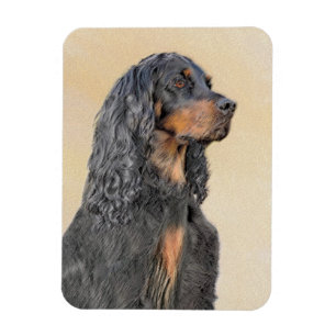 Gordon Setter Painting - Cute Original Dog Art Magneet