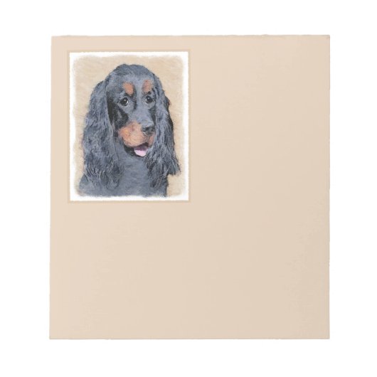 Gordon Setter Painting - Cute Original Dog Art Notitieblok (Voorkant)