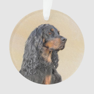 Gordon Setter Painting - Cute Original Dog Art Ornament