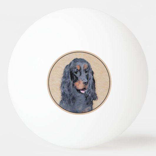Gordon Setter Painting - Cute Original Dog Art Pingpongbal (Voorkant)