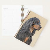 Gordon Setter Painting - Cute Original Dog Art Planner (Display)