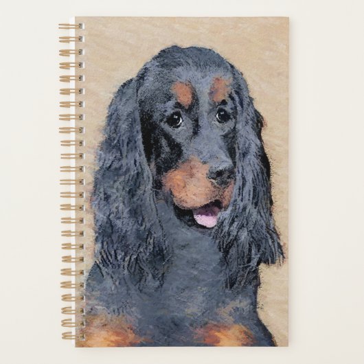 Gordon Setter Painting - Cute Original Dog Art Planner (Voorkant)