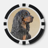 Gordon Setter Painting - Cute Original Dog Art Poker Chips (Voorkant)