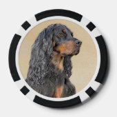Gordon Setter Painting - Cute Original Dog Art Poker Chips (Achterkant)