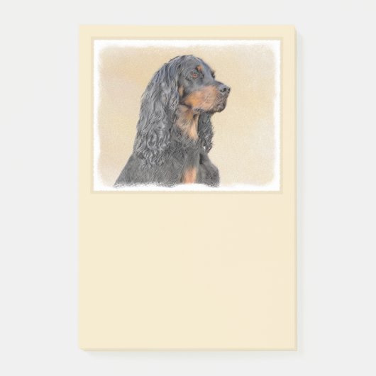 Gordon Setter Painting - Cute Original Dog Art Post-it® Notes (Voorkant)