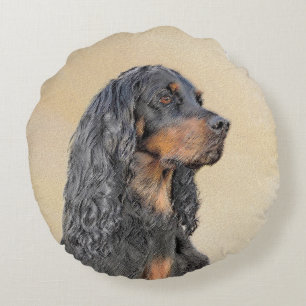 Gordon Setter Painting - Cute Original Dog Art Rond Kussen