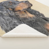 Gordon Setter Painting - Cute Original Dog Art Sherpa Deken (3/4)