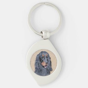 Gordon Setter Painting - Cute Original Dog Art Sleutelhanger