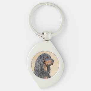 Gordon Setter Painting - Cute Original Dog Art Sleutelhanger