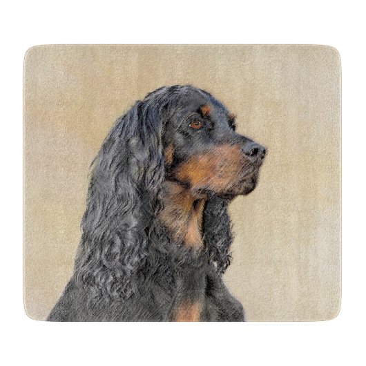 Gordon Setter Painting - Cute Original Dog Art Snijplank (Voorkant)