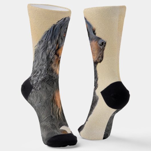 Gordon Setter Painting - Cute Original Dog Art Sokken (Gebogen)