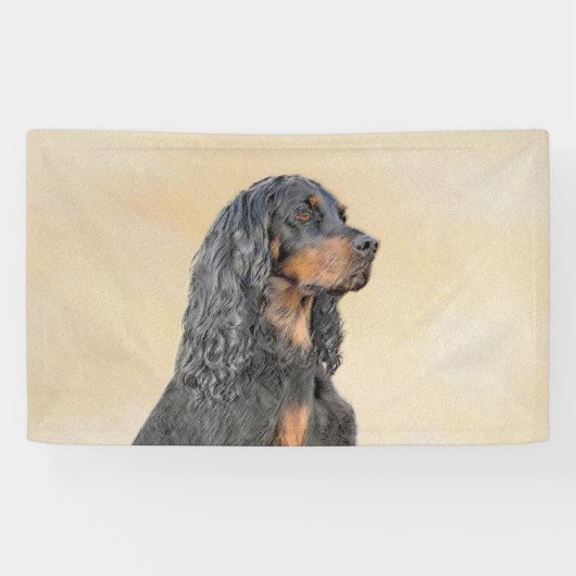 Gordon Setter Painting - Cute Original Dog Art Spandoek (Horizontaal)