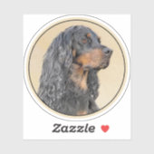 Gordon Setter Painting - Cute Original Dog Art Sticker (Vel)