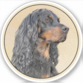 Gordon Setter Painting - Cute Original Dog Art Sticker (Voorkant)