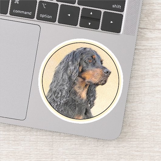 Gordon Setter Painting - Cute Original Dog Art Sticker (Detail)
