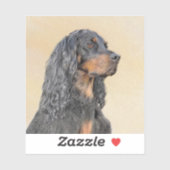 Gordon Setter Painting - Cute Original Dog Art Sticker (Vel)