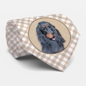 Gordon Setter Painting - Cute Original Dog Art Stropdas (Opgerold)