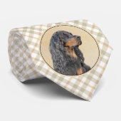 Gordon Setter Painting - Cute Original Dog Art Stropdas (Opgerold)