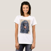 Gordon Setter Painting - Cute Original Dog Art T-shirt (Voorkant volledig)
