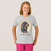 Gordon Setter Painting - Cute Original Dog Art T-shirt (Voorkant volledig)