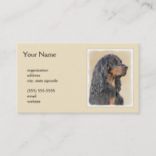 Gordon Setter Painting - Cute Original Dog Art Visitekaartje