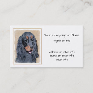 Gordon Setter Painting - Cute Original Dog Art Visitekaartje