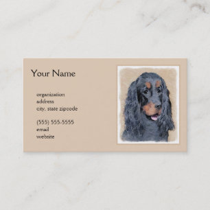 Gordon Setter Painting - Cute Original Dog Art Visitekaartje