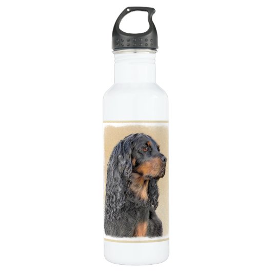 Gordon Setter Painting - Cute Original Dog Art Waterfles (Voorkant)