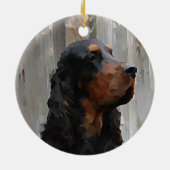 Gordon Setter Paintng Ornament (Achterkant)