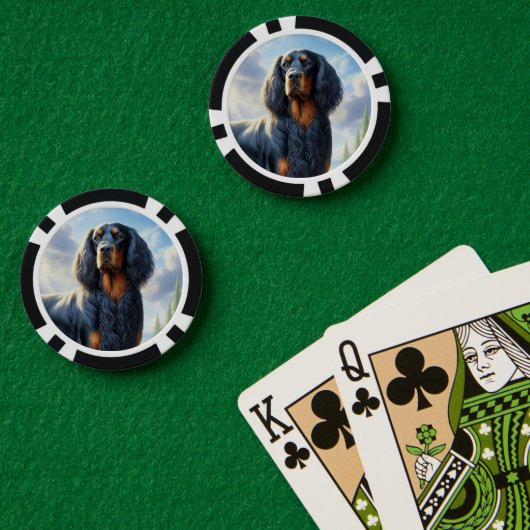 Gordon Setter Poker Chips (Pokertafel (Dubbel))