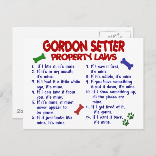 GORDON SETTER Property Laws 2 Briefkaart (Voorkant / Achterkant)