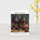 Gordon Setter Puppies in Kersttruien Kaart (Gele Bloem)