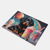 Gordon Setter Puppy En Milkshakes Deurmat (Schuin)