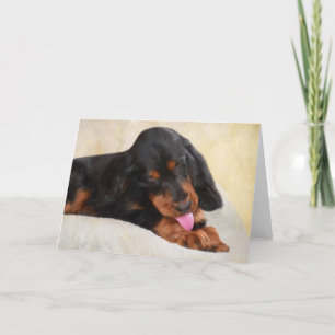 Gordon Setter Puppy Greeting Cards Kaart