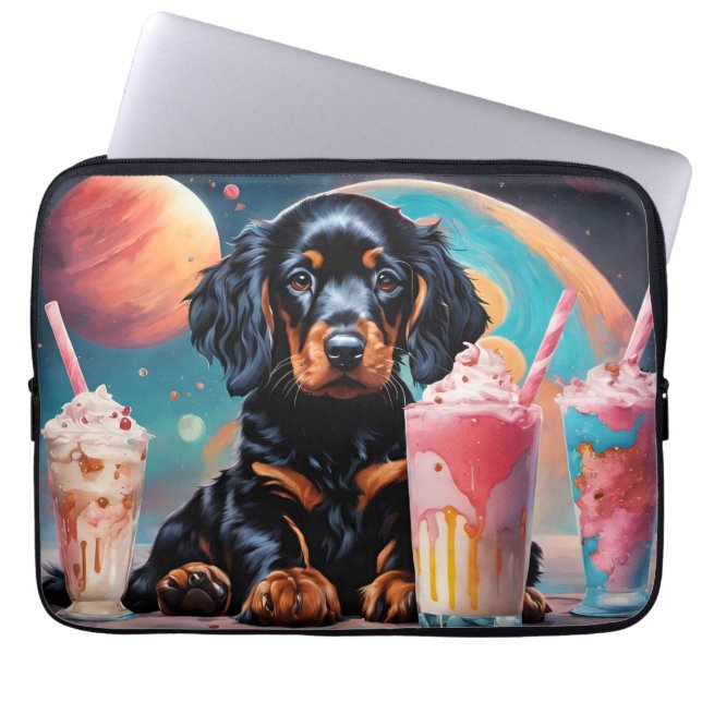 Gordon Setter Puppy N Milkshakes Laptop Sleeve (Voorkant)