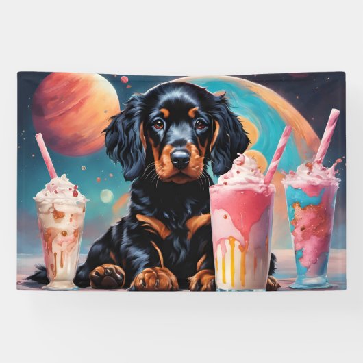 Gordon Setter Puppy N Milkshakes Spandoek (Horizontaal)