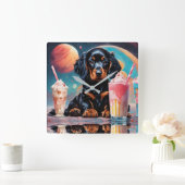 Gordon Setter Puppy N Milkshakes Vierkante Klok (Huis)